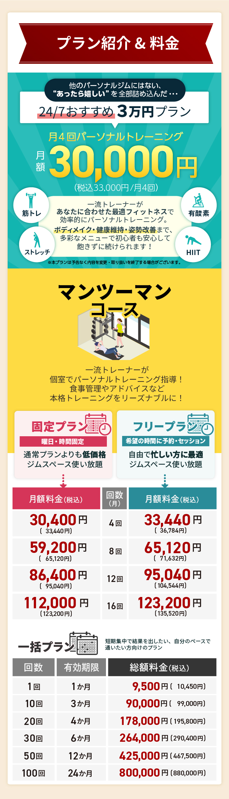 プラン紹介＆料金／ご提供プランを全体的に見直し、よりご利用しやすいコースで新登場！この機会にぜひ入会をご検討ください！